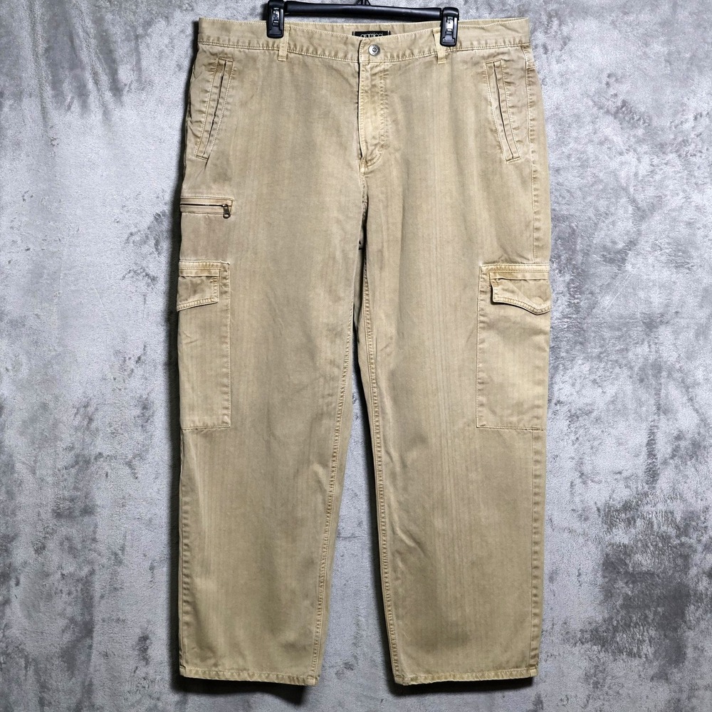 Gramicci Pants Mens 42x32 Beige Cargo Relaxed Canvas Pockets Workwear Outdoor